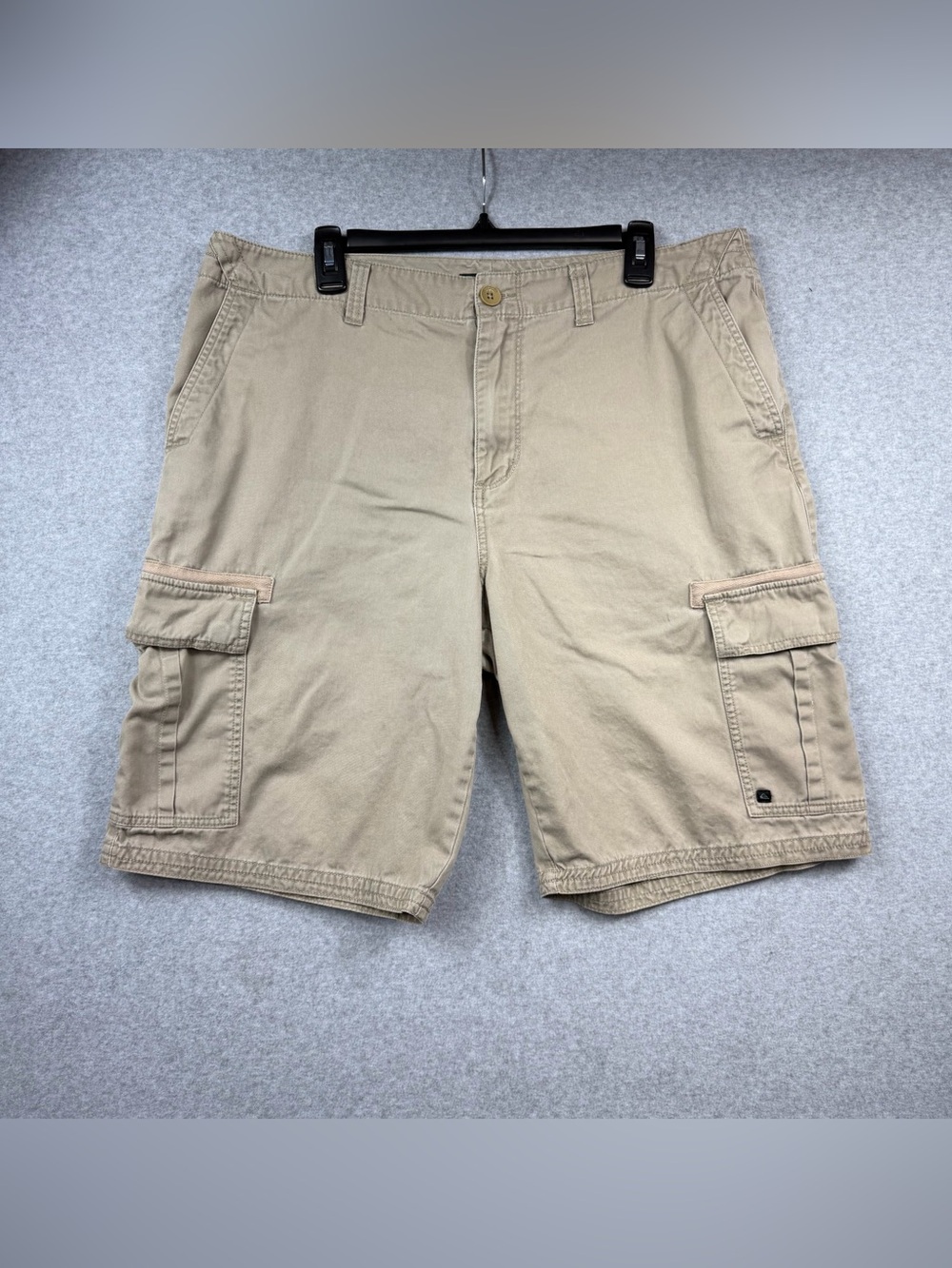 Quiksilver Khaki Tan Cargo Cotton Shorts Casual Utility Men’s Size 36